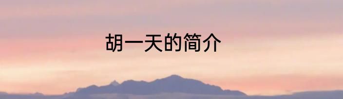 胡一天的简介