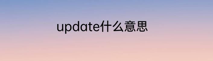 update什么意思