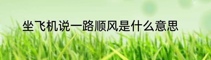 坐飞机说一路顺风是什么意思