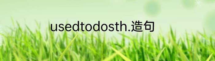 usedtodosth.造句