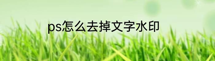 ps怎么去掉文字水印