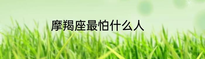 摩羯座最怕什么人