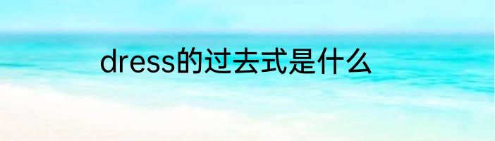 dress的过去式是什么