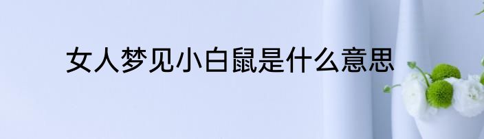 女人梦见小白鼠是什么意思