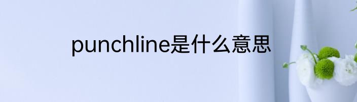 punchline是什么意思