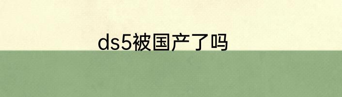 ds5被国产了吗