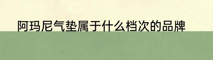 阿玛尼气垫属于什么档次的品牌