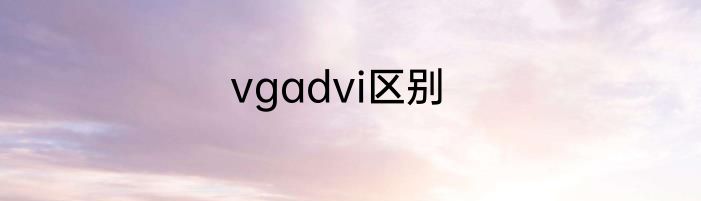 vgadvi区别