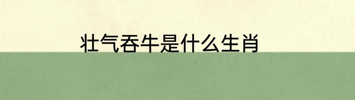 壮气吞牛是什么生肖