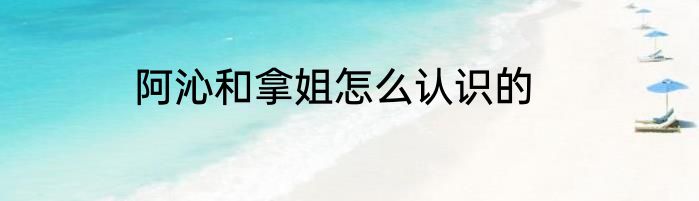 阿沁和拿姐怎么认识的