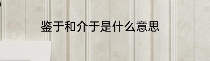鉴于和介于是什么意思
