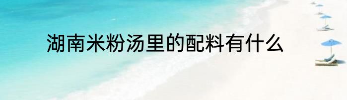 湖南米粉汤里的配料有什么