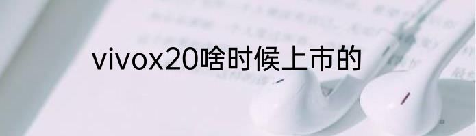 vivox20啥时候上市的