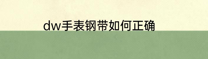 dw手表钢带如何正确