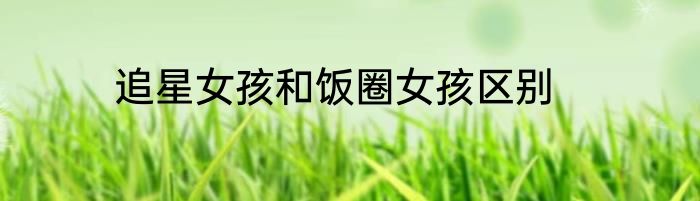 追星女孩和饭圈女孩区别