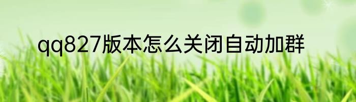qq827版本怎么关闭自动加群