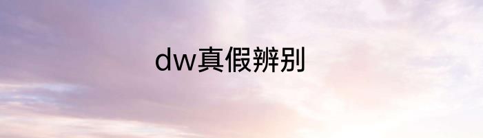 dw真假辨别