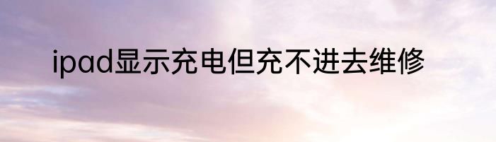 ipad显示充电但充不进去维修
