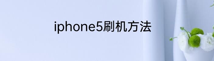 iphone5刷机方法