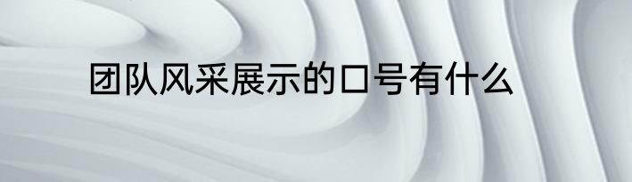 团队风采展示的口号有什么