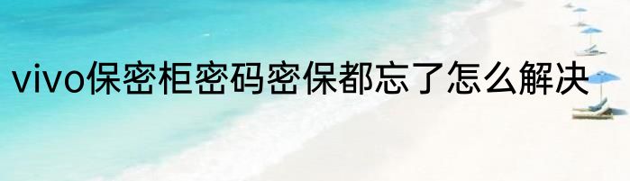 vivo保密柜密码密保都忘了怎么解决