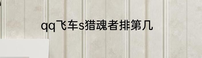 qq飞车s猎魂者排第几