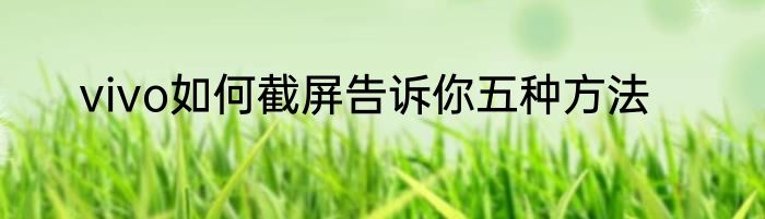 vivo如何截屏告诉你五种方法