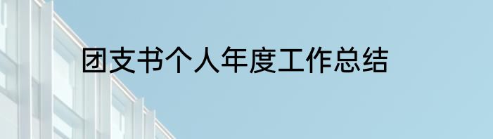 团支书个人年度工作总结