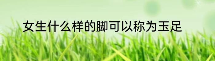 女生什么样的脚可以称为玉足