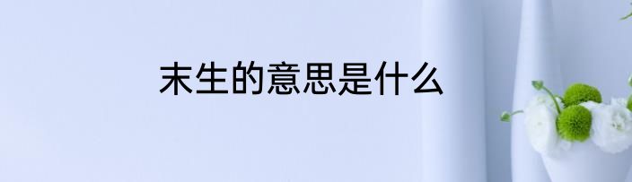 末生的意思是什么