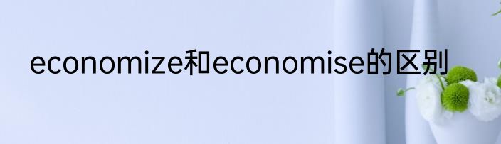 economize和economise的区别
