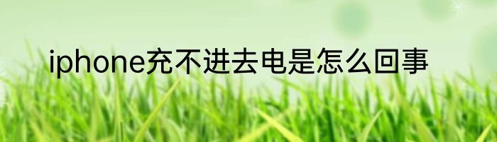 iphone充不进去电是怎么回事