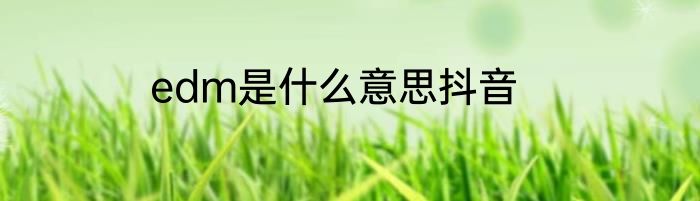 edm是什么意思抖音