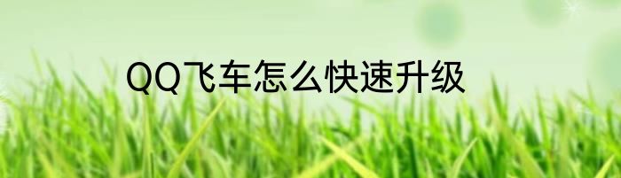 QQ飞车怎么快速升级