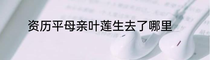 资历平母亲叶莲生去了哪里