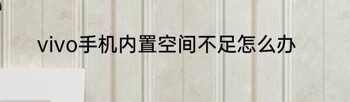 vivo手机内置空间不足怎么办