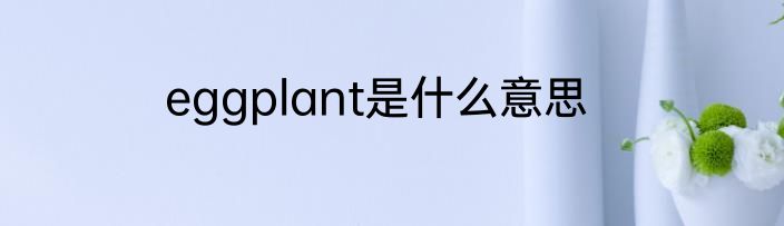 eggplant是什么意思