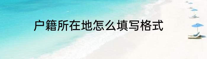户籍所在地怎么填写格式