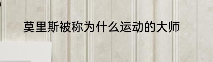 莫里斯被称为什么运动的大师