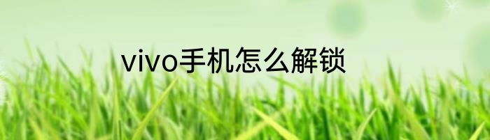 vivo手机怎么解锁
