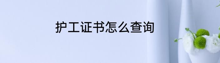 护工证书怎么查询