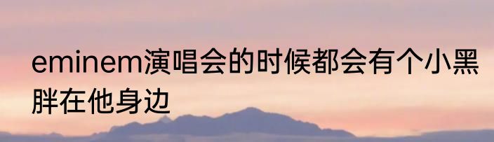 eminem演唱会的时候都会有个小黑胖在他身边