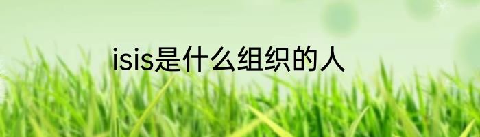 isis是什么组织的人
