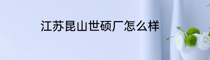 江苏昆山世硕厂怎么样