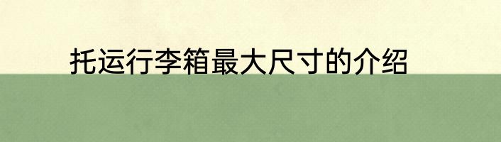 托运行李箱最大尺寸的介绍