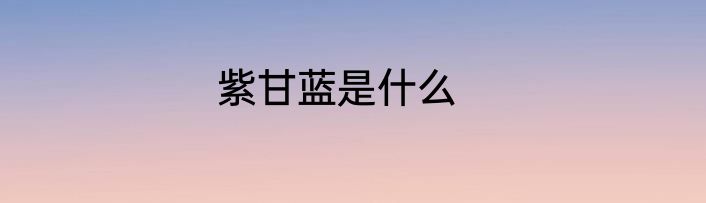 紫甘蓝是什么