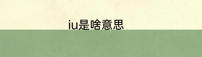 iu是啥意思
