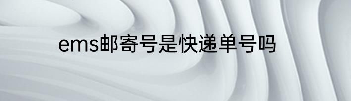 ems邮寄号是快递单号吗