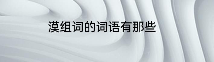 漠组词的词语有那些