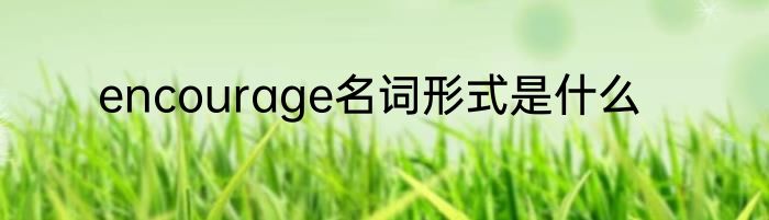 encourage名词形式是什么
